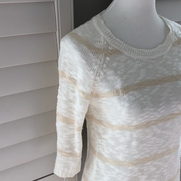 Charming Charlie Short Sleeve Light Weight Stripe Sweater Size Medium - Picture 4 of 7